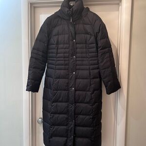Women's Black Quilted Down Long Coat